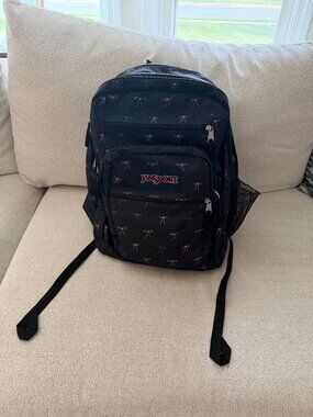 JanSport Big Student 17" Backpack Fits 15" Laptop Water Resistant - Black Bows